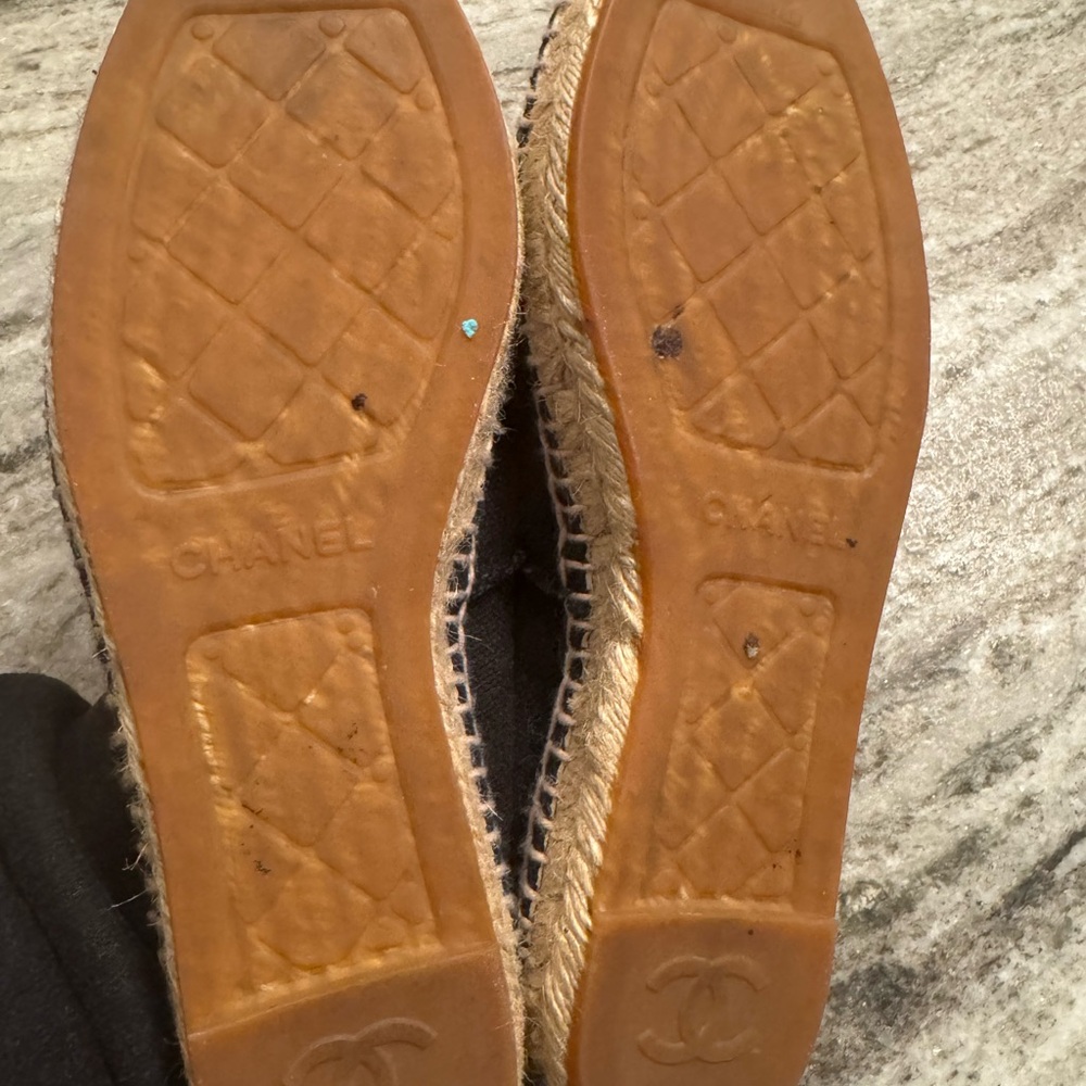 CHANEL Black Canvas Espadrilles with Quilted CC Detail - Picture 3 of 5